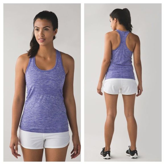 lululemon athletica Tops - Lululemon Swiftly Tech Racerback Tank Top Heathered Purple Size 8